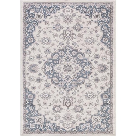 Concord Global Trading Concord Global 45547 7 ft. 10 in. x 10 ft. 6 in. Lara Center Medallion - Ivory; Blue 45547